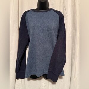 L.L. Bean Men's Sz L Washed Cotton Double-Knit Crewneck, Slightly Fitted L/Slv